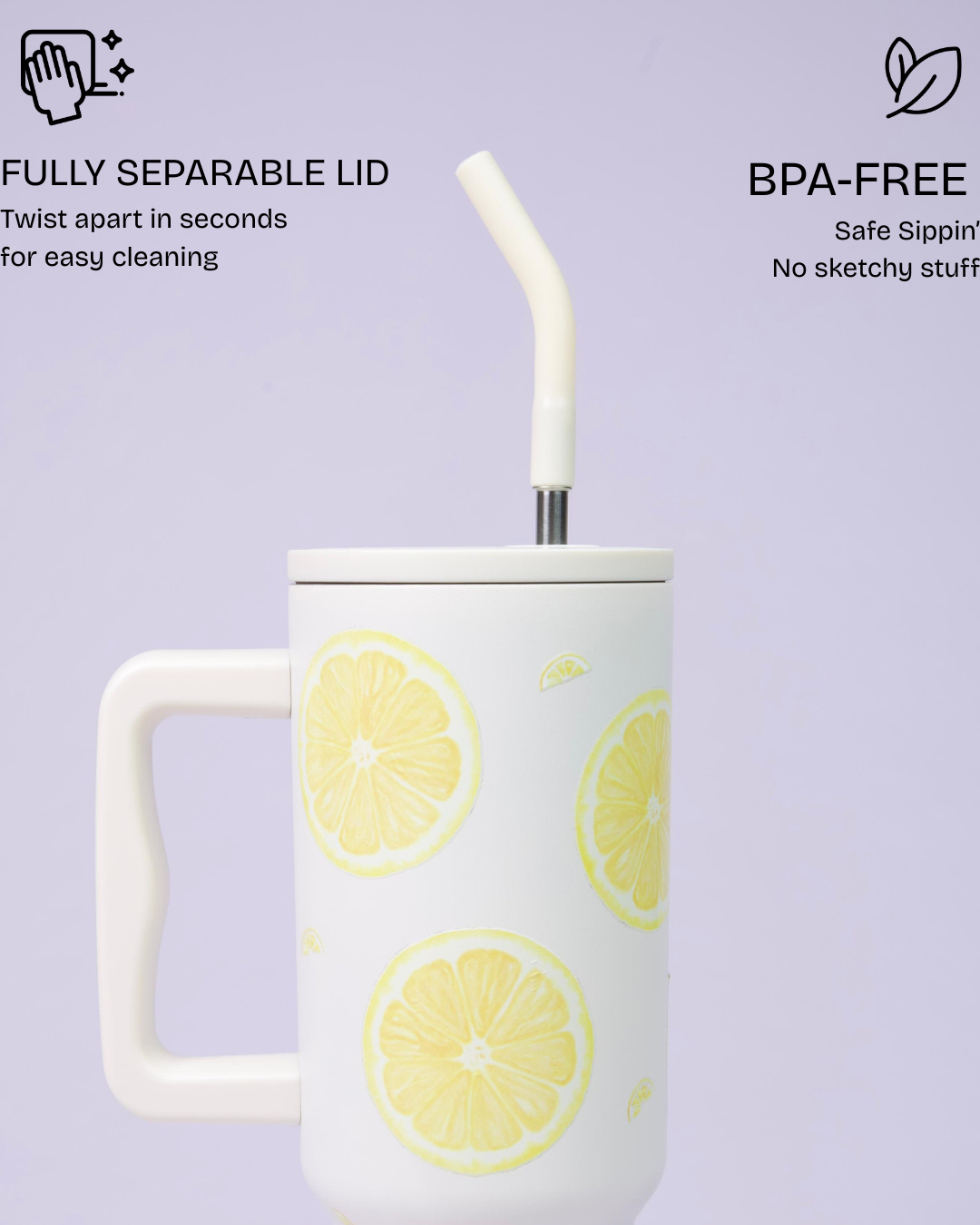 Aartara Lemon 1.2L BPA-free SS tumbler, thermosteel, 12hrs cold 7hrs hot, funky design with vibrant round lemons, aesthetic collectible bottle
